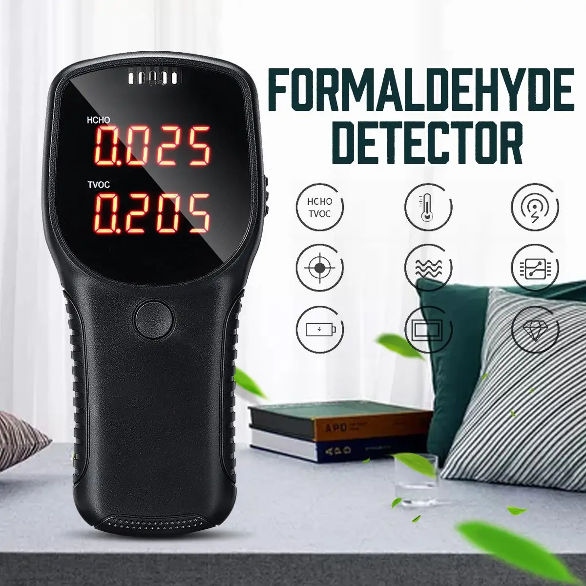 Детектор HCHO TVOC PM1.0 PM2.5 монитор формальдегида цифровой газовый анализатор бытовой PM 1,0 2,5 качества воздуха
