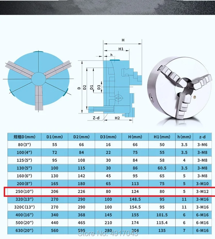 250 мм SANOU 10 дюймов 3 кулачковый самоцентрирующийся токарный патрон K11-250 металлический прокручивающийся патрон для сверлильного фрезерного станка с ЧПУ