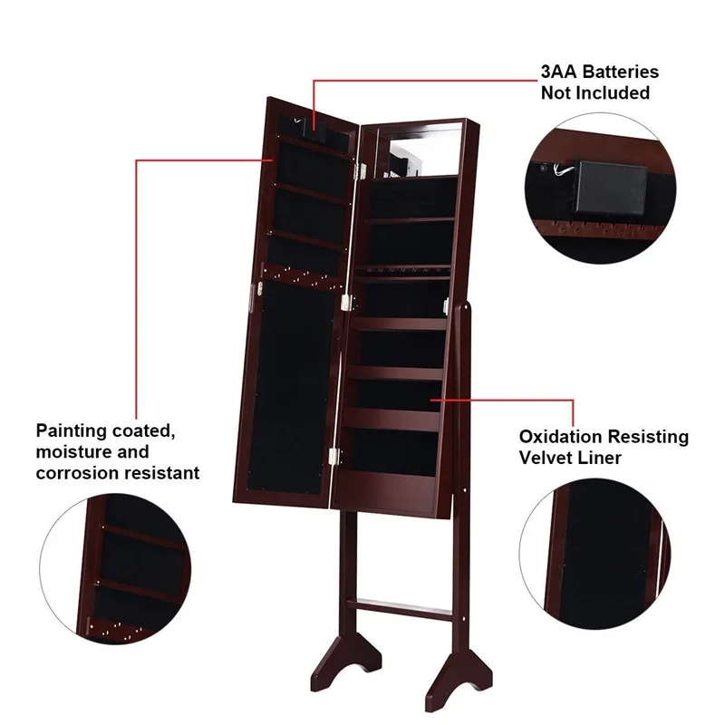 Женский современный зеркальный шкаф для ювелирных изделий Armoire органайзер
