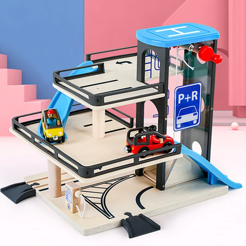 Автомобильный Трековый подъемник деревянный трек для парковки совместимый с