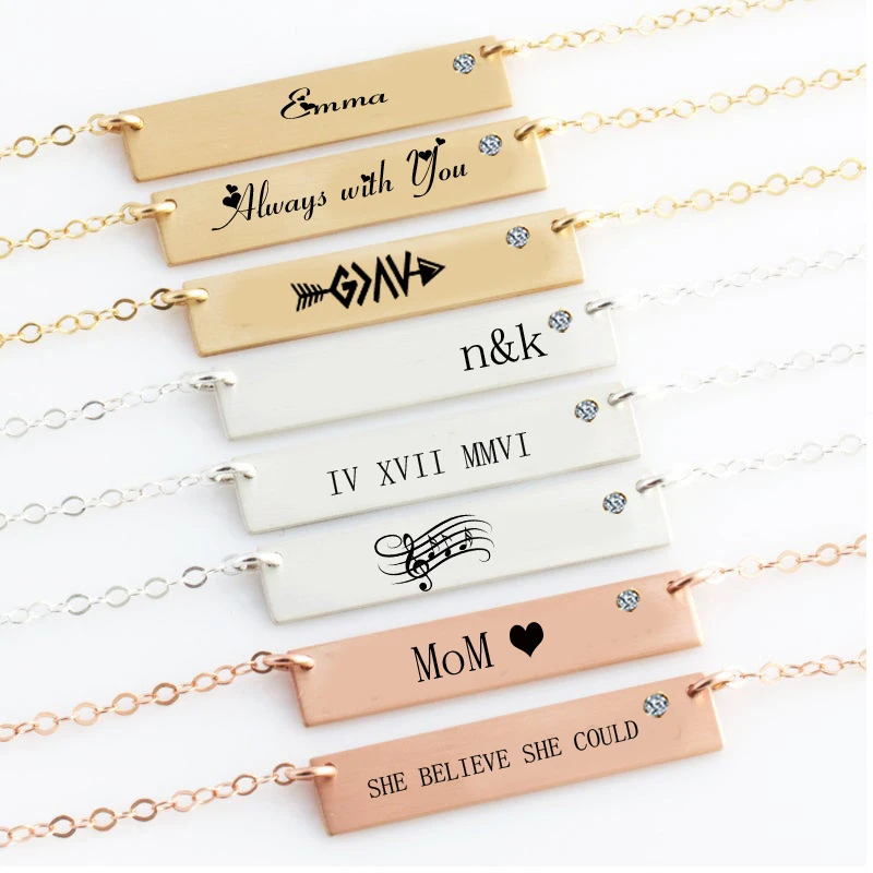 CZ Кристальное женское длинное ожерелье персонализированное первоначальное