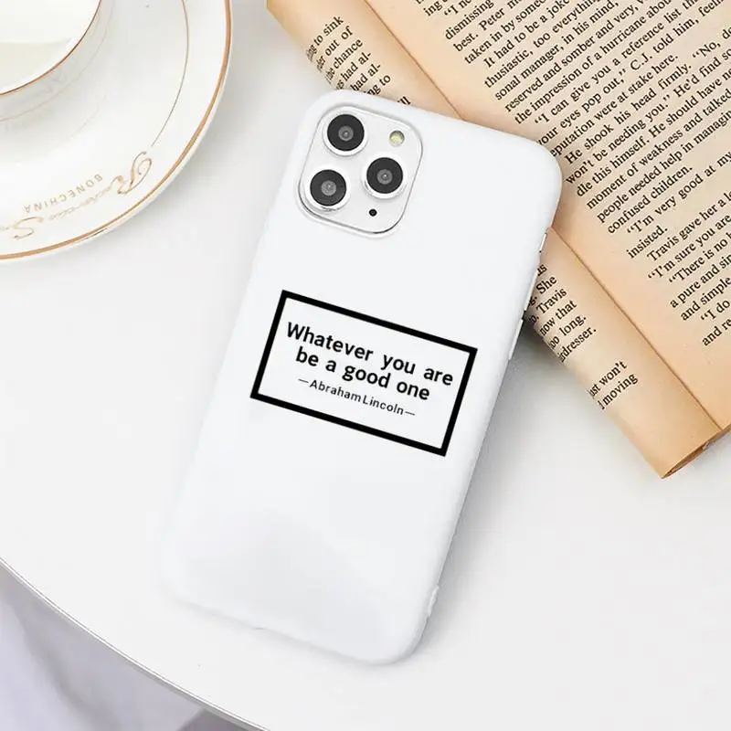 

Funny Label Letter Phone Case Candy Color White for iPhone 11 pro XS MAX 8 7 6 6S Plus X 5S SE 2020 XR