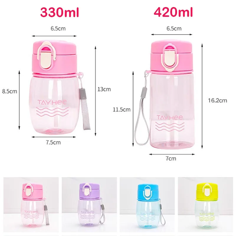 

420ML Cute Baby Feeding Cup with Straw BPA Free Portable Feeding Bottle Leak Proof with Handle Kids Training Tritan Bebe Copos