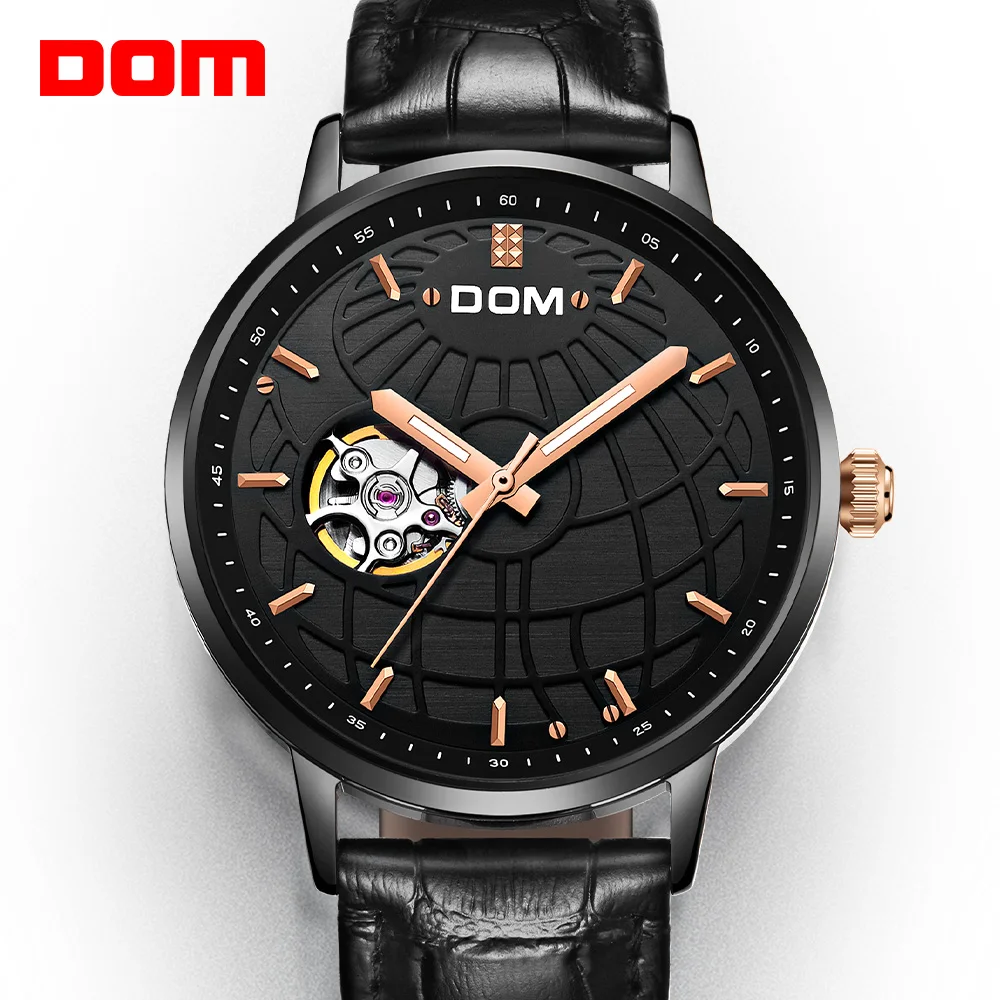 Роскошные брендовые автоматические механические мужские часы DOM спортивные