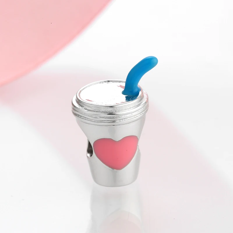 Женские серебряные подвески в виде чашки кофе или сока подходят для оригинальных