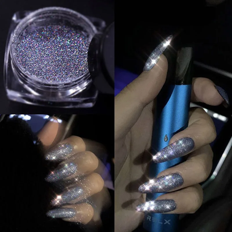 1 коробка светоотражающего порошка для ногтей блестящий порошок в брикет диско