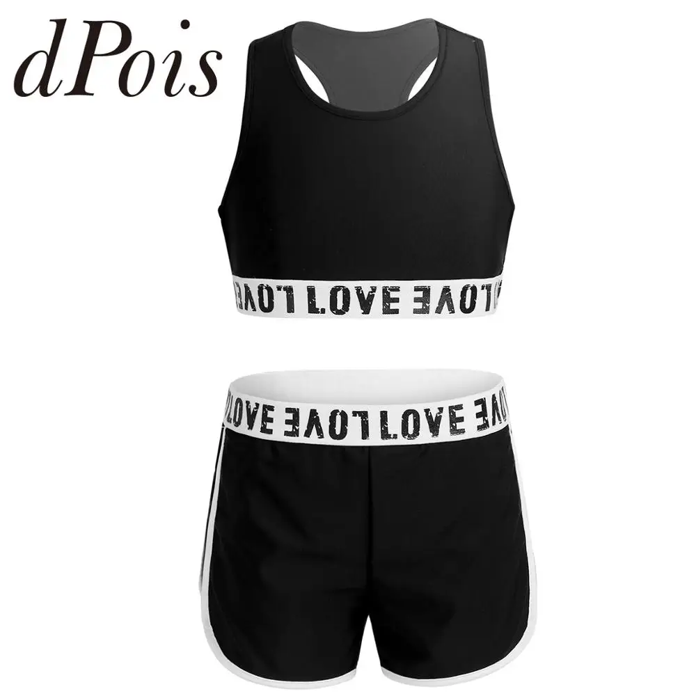 2 шт. детский спортивный костюм для девочек без рукавов|Детские спортивные