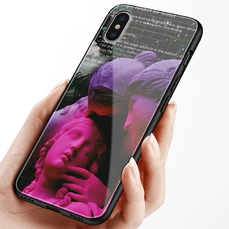 Эстетика vaporwave статуя абстрактный мягкий силиконовый стеклянный чехол для телефона чехол для Apple iPhone 6 6s 7 8 Plus X XR XS 11 Pro max
