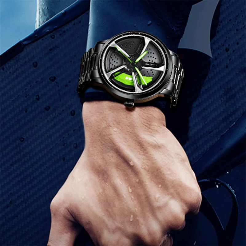 Часы наручные мужские водонепроницаемые Кварцевые спортивные с 3D ремешком на