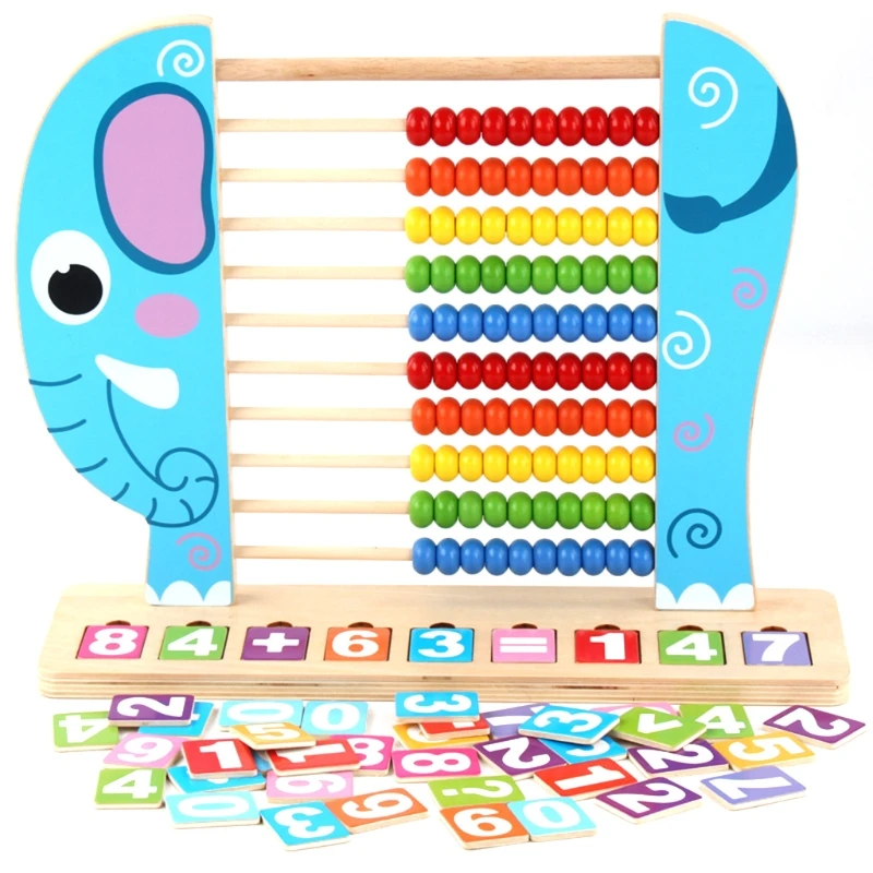 

Wooden Abacus Counting Stand Number Symbol Color Cognition Cute Animal Early Educational Math Toy