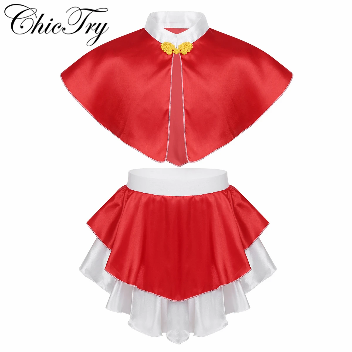 Детский костюм Санта Клауса для девочек юбка или накидка Рождественский