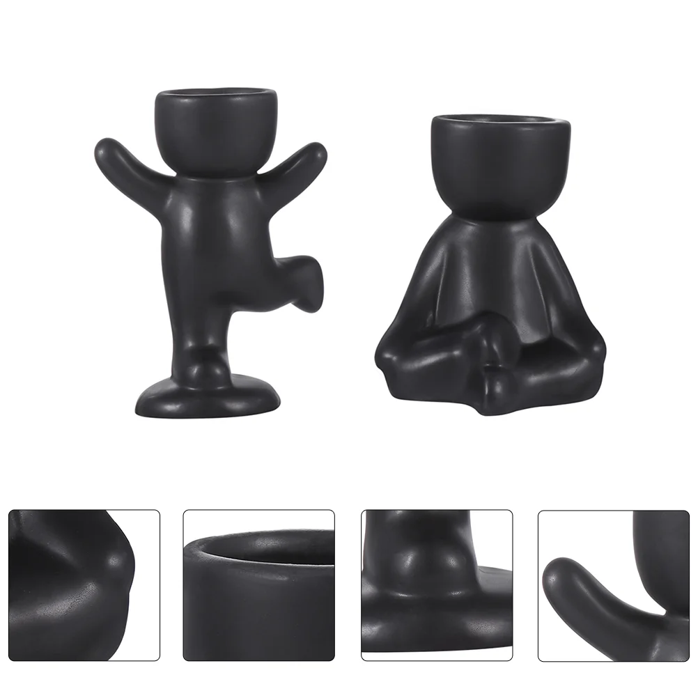 

2pcs Cartoon Succulent Planter Ceramic Flower Pot Plant Holder Flower Planter