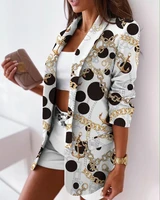 women jacket fashion digital printing long sleeve coat casual long street slim plus size top suit ladies small suit