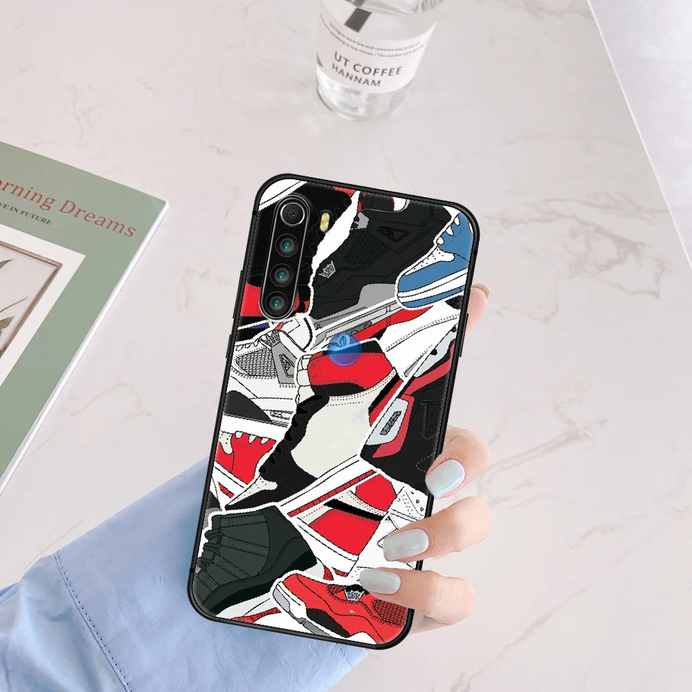 

Luxury Trend Brand Sneakers Phone Case Cover Hull For XIAOMI Redmi 7 7A 8 8A 9 9C Note 6 7 8 9 9S K20 Pro K30 black Shell Soft