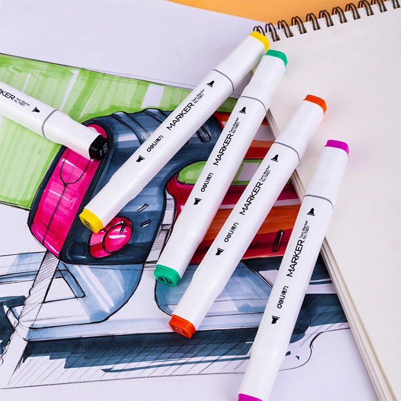 

Deli 12/24/36/48 colors per box Write Brush Pen Calligraphy Paint Marker Pens Set Drawing Painting Watercolor Art Brush Pen