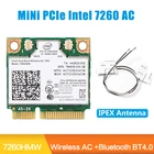 Беспроводная мини-карта PCI-E 7260HMW для Intel AC 7260, Двухдиапазонная, 867 Мбитс, 802.11ac 2,4G5G, Bluetooth 4,0 + 2 антенны U.FL IPEX