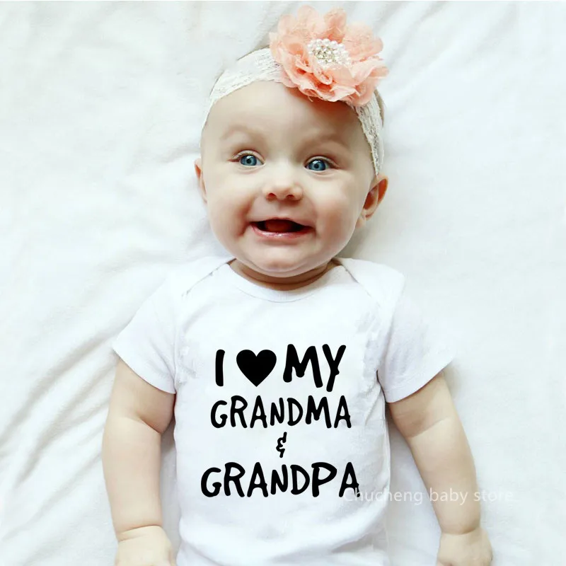 Детский комбинезон с принтом Я люблю бабушку и дедушку для новорожденных
