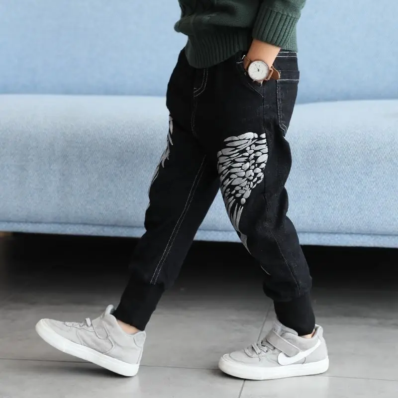 Демисезонные джинсы для мальчиков детская одежда классические брюки джинсовая