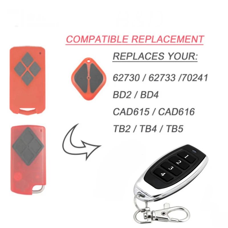 For B&D PTX5 PTX-5 Tritran Tri Tran Garage Door BND TB5 BD4 BD2 replacement remote control Free shipping