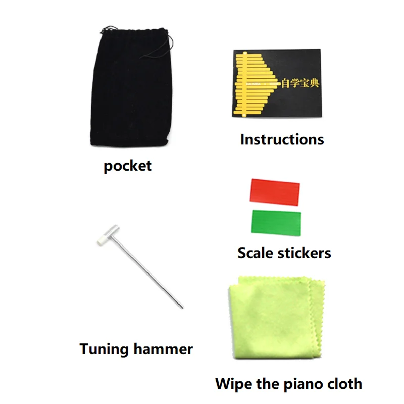 Калимба с 17 клавишами комплект молотков портативное пианино из красного дерева