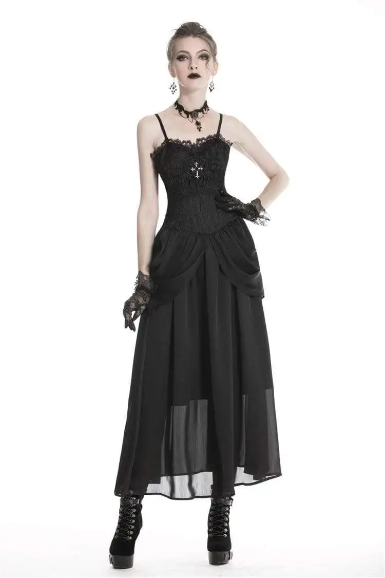 Darkinlove женские готические жаккардовые кружевные платья комбинация с рюшами