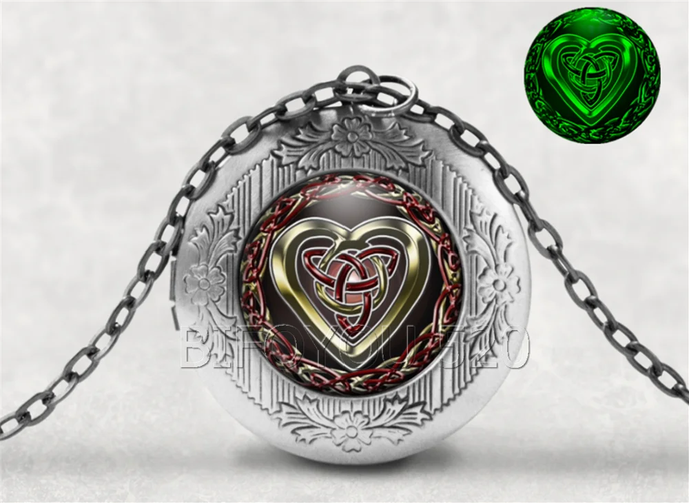 BIFOYOU Сердце Узел кабошон стекло ароматерапия фото медальон ожерелье Духи