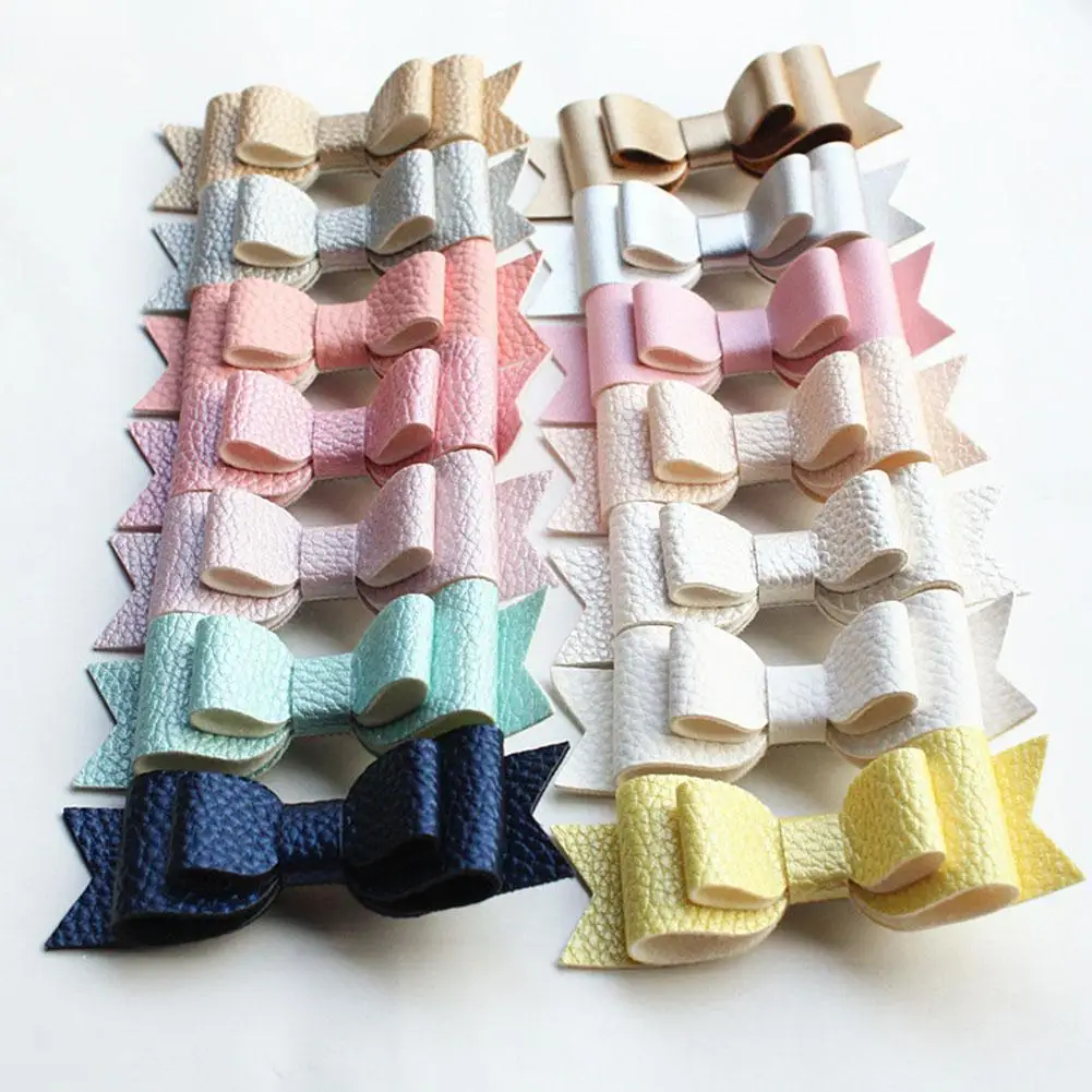 

Fashion Cute Color PU Leather Bowknot Hair Clips Shiny Pretty Pins Accessories Barrettes Hairpins Women Hair Girls Ha U2P0