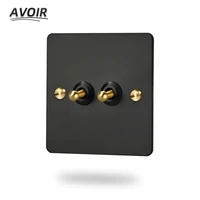 avoir retro switch wall light switch socket with usb for home stainless steel panel black electrical outlet eu french power pulg