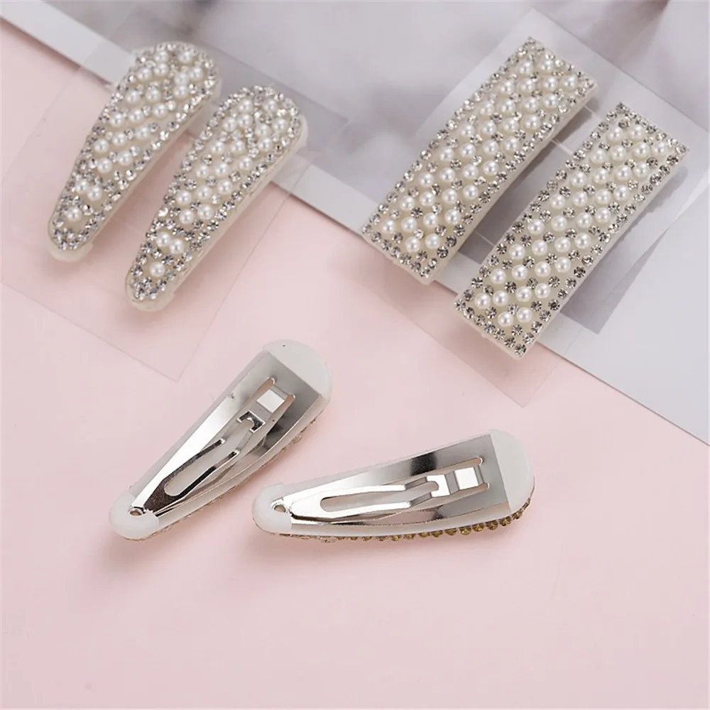 Модный корейский Блестящий Жемчуг Стразы заколки для волос в форме капли