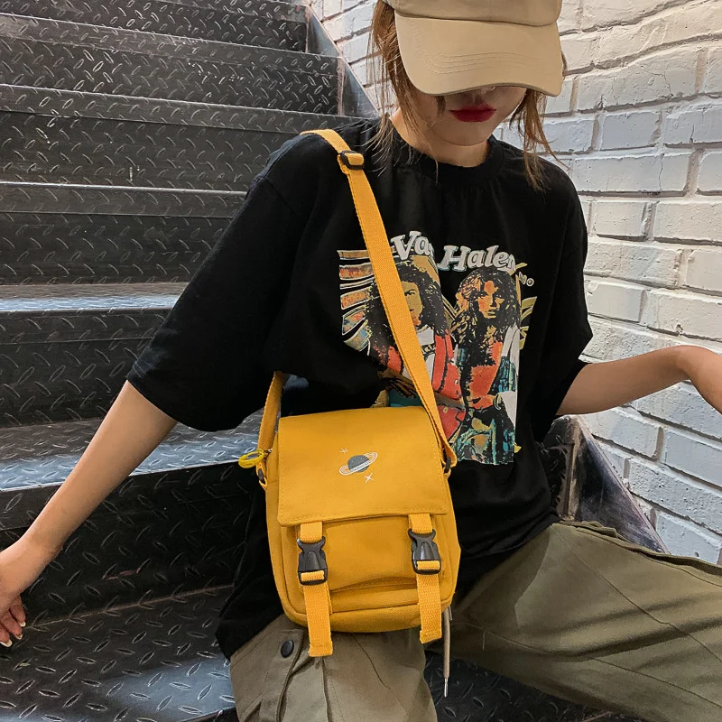 

New Bags For Women Female Shoulder Handbag Canvas Men Messenger Bag Fashion Cartoon Planet Print Unisex Casual Travel Tote