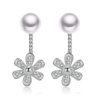 2021 woman new high quality fashion shell pearl flower design 925 sterling silver ladies earrings earrings jewelry gifts
