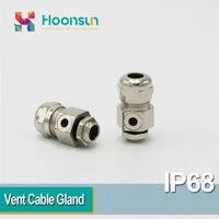 5 pcs metal vent cable gland m20 nickel plated brass breathable gland ip68
