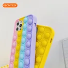 Чехол с пузырьками для IPhone Xr, чехол для IPhone 12, 11 Pro Max Mini, 7, 8, XS Pro, XR, SE, Радужный декомпрессионный чехол для телефона с изображением гороха