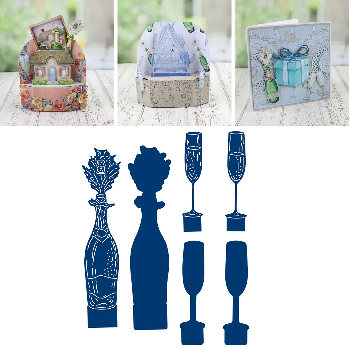 

2021 New Arrivals Cutting Dies Decoration Metal Die Cutters Wine Glass for Scrapbooking Craft New DIY Album Template Decor Model