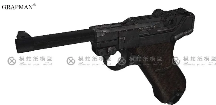 Ruggie P08 модель пистолета оружие пистолет 3D рисунки ручной работы военная бумажная