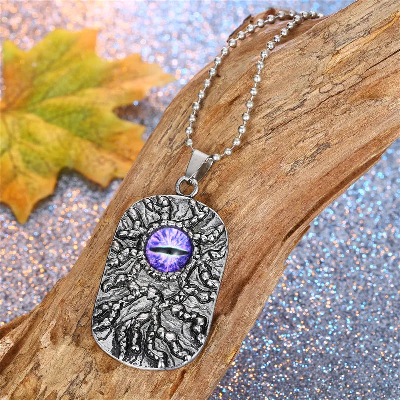 1 шт. готическое панк ожерелье с собачьей биркой злой глаз для мужчин и женщин