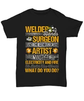 genius of an artist welding t shirt welder gifts shirt summer cotton short sleeve o neck mens t shirt new s 3xl