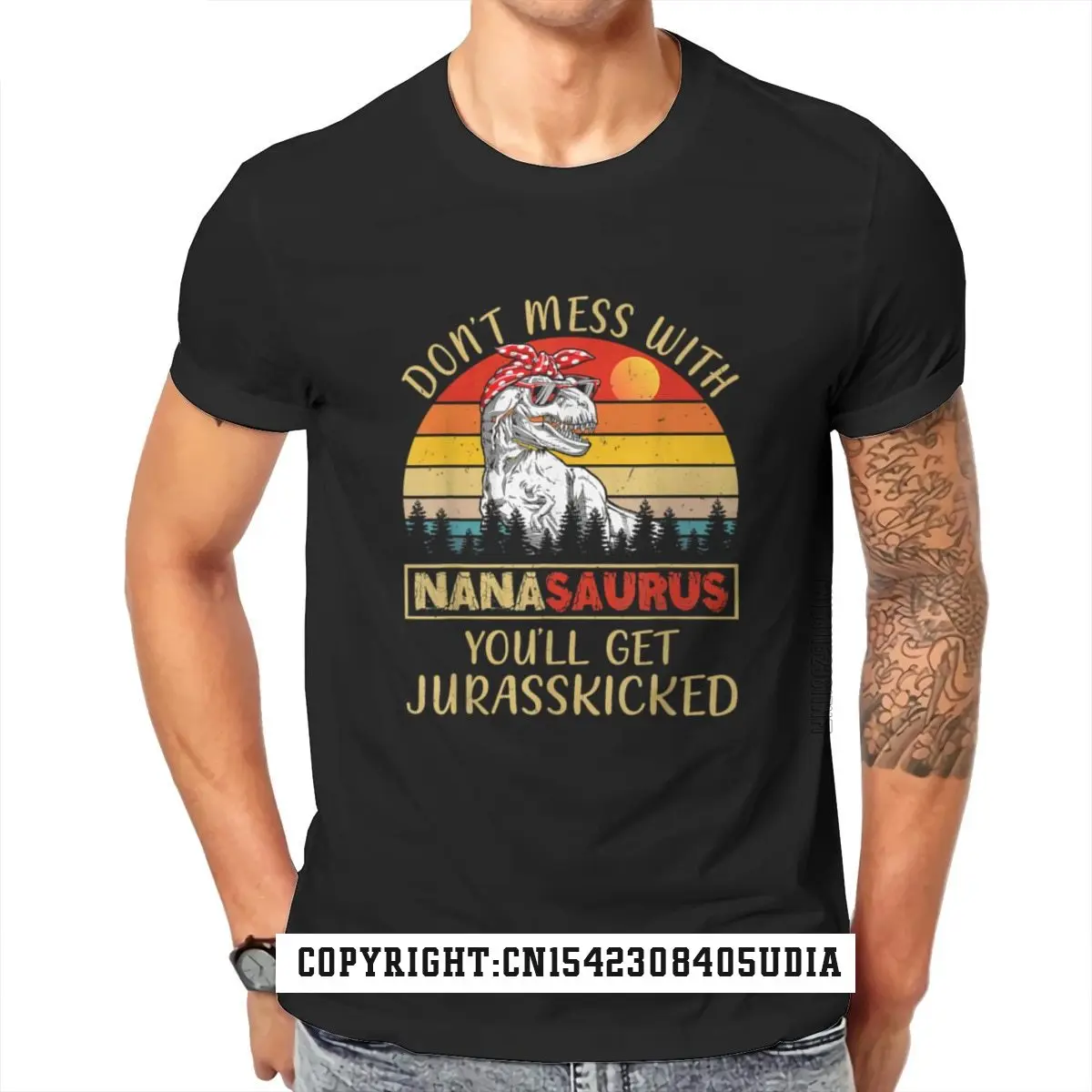 Don T Mess With Nanasaurus You Ll Get Jurasskicked Unisex T-Shirt T Shirts For Men Leisure Tops T Shirt Fashion Family