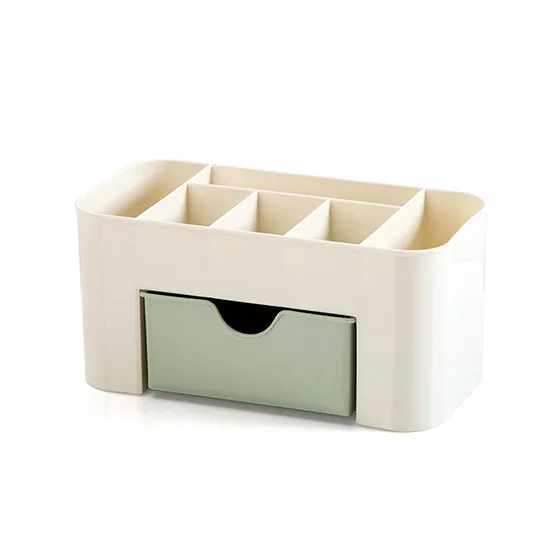 

Plastic Makeup Organizer MakeUp Brush Storage Box with Drawer Cotton Swab Stick Storage Case Escritori organizador de maquillaje