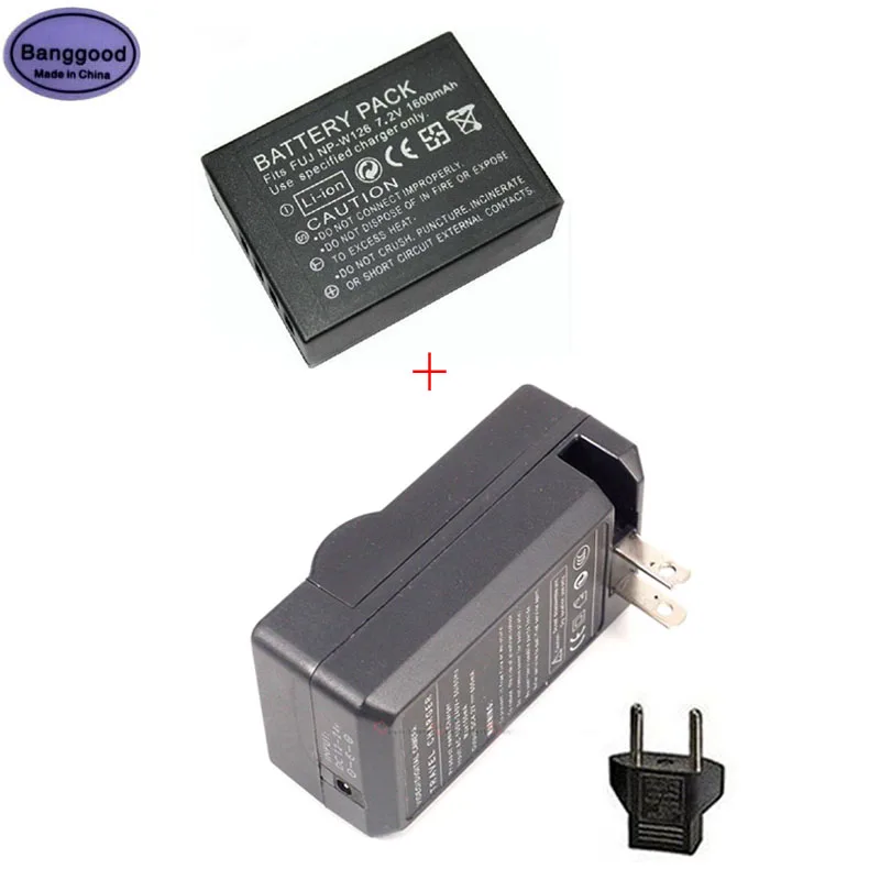 

7.2V 1600mAh NP-W126 NPW126 Camera Battery + AC Charger For Fujifilm Fuji X-T2 X-A3 XT2 XA3 X-T20 XT20 X100F NP-W126S BC-W126