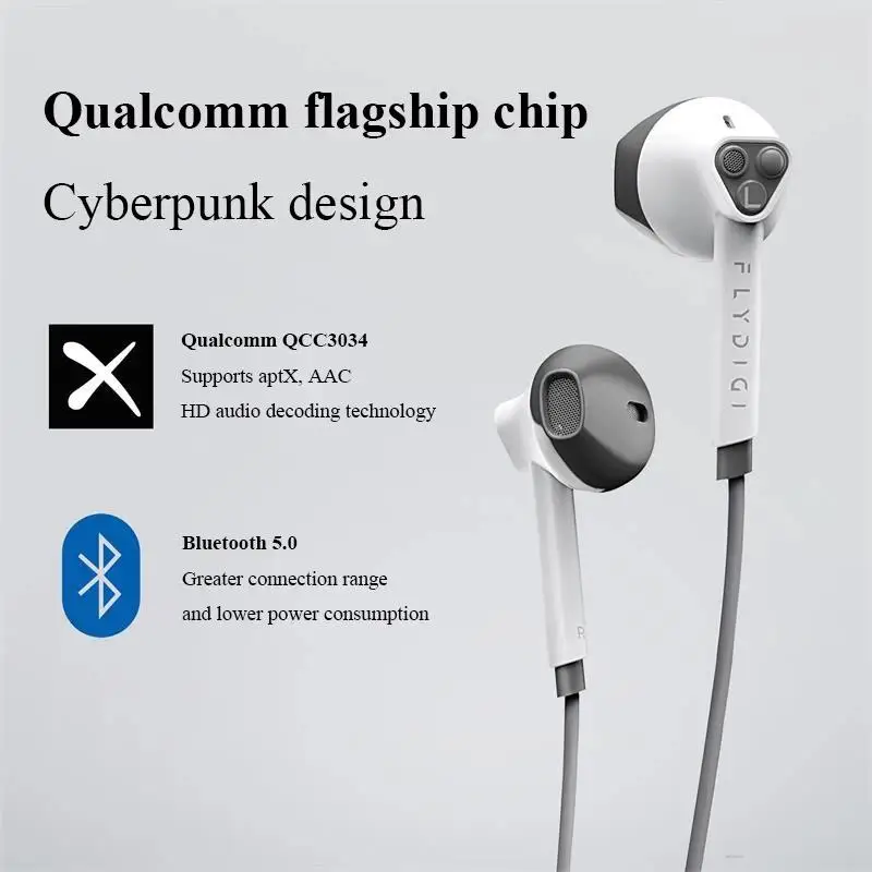 Flydigi CYBERFOX H1 Earphone Wireless Bluetooth Headphone Hanging Neck Listening Headset No Latency Gaming PUBG COD Mobile Phone enlarge