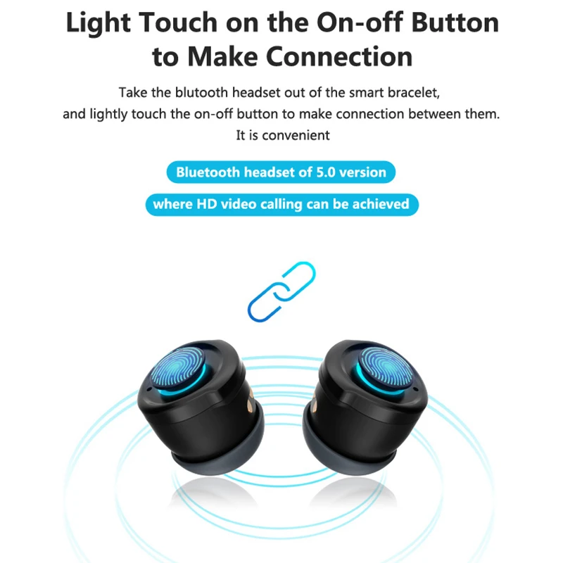 T90 Bluetooth наушники вкладыши TWS гарнитура Смарт часы Siri фитнес Браслет трекер для