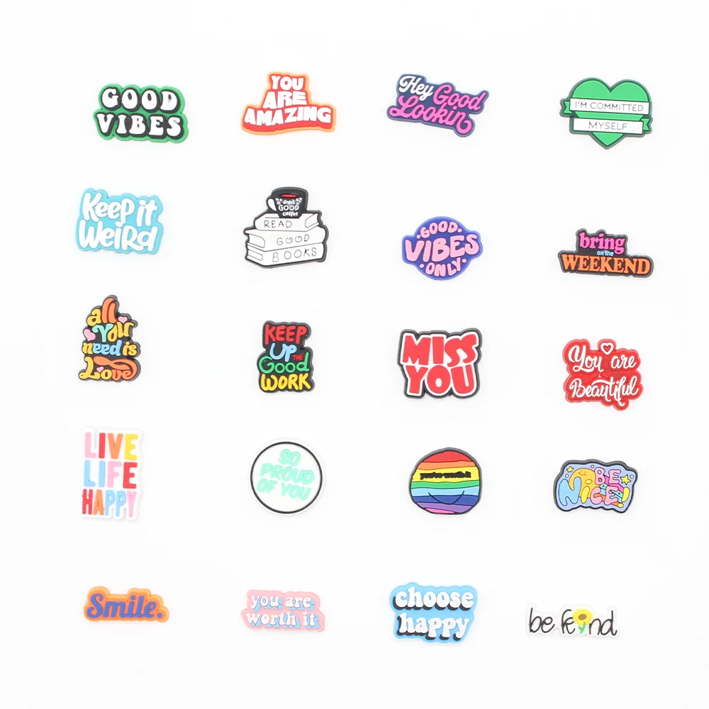 1 шт. вдохновляющие фразы мотивационные слова из ПВХ обувные шармы аксессуары