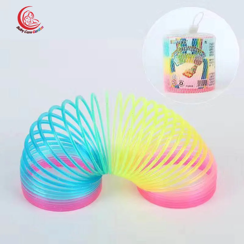 Радужная пружинная игрушка Пластиковая Складная катушка спортивные игры