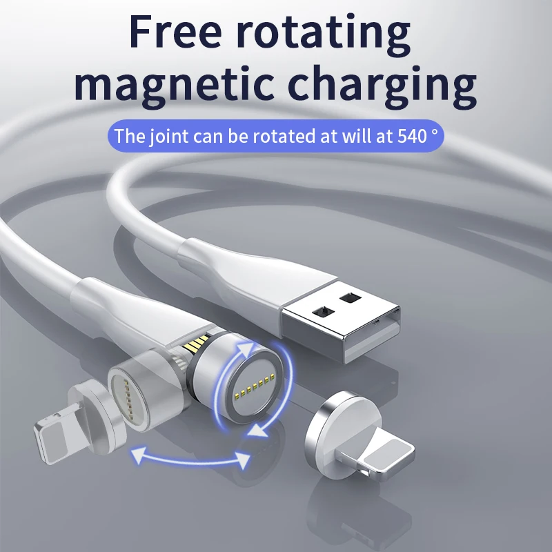 

3A 1/2M 540 Degree Magnetic Charger Micro USB C Cables Rotation Type C Fast Charging For iPhone 11 Pro Max SE Samsung Huawei P40