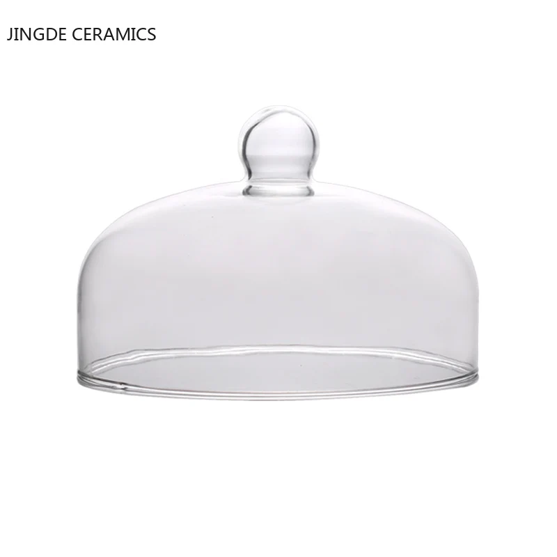 

Transparent Glass Food Cover Dust Cover Circle Cover Cake Cover Fruit Bowl Cover Supermarket Tasting Rack Party Wedding Decor