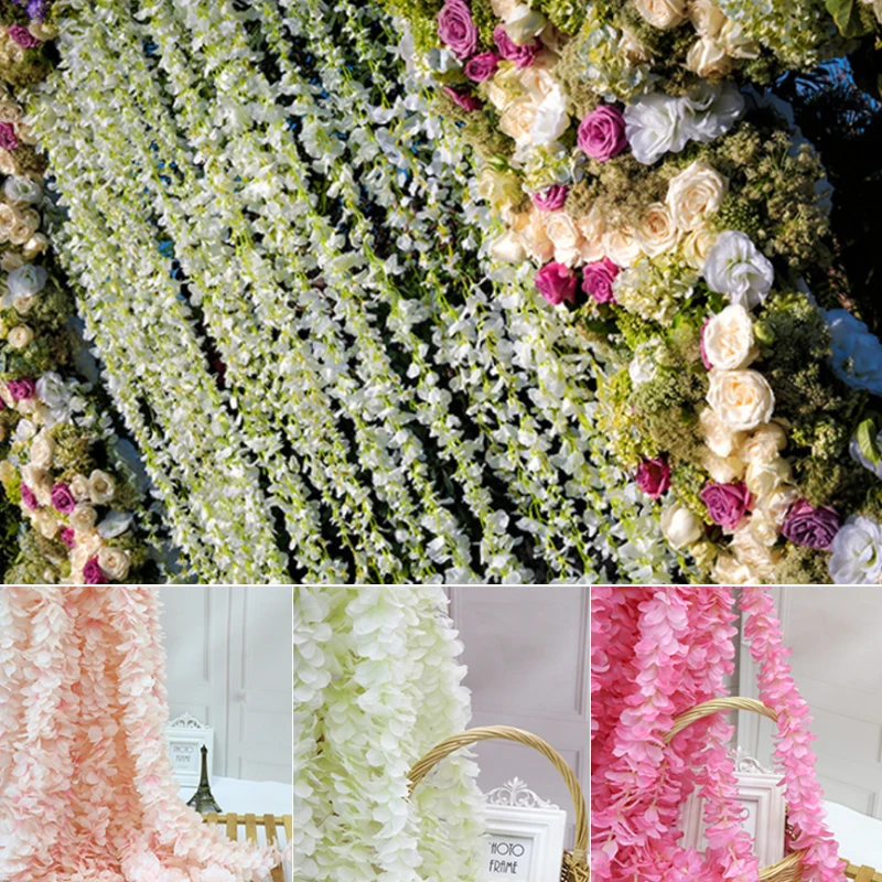 10 шт. длина 1 метр искусственные цветы орхидеи гирлянда из ротанга винограда с