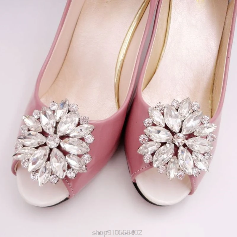 

1Pair Luxury Crystal Shoe Clips Removable Rinestone Shoes Charms Buckles Shiny Wedding Bridal Decoration N13 20 Dropshipping