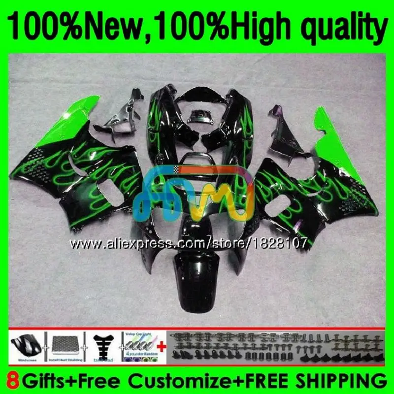 

Body For HONDA CBR 900 893RR CBR900RR CBR893RR 94 95 96 97 150BS.79 CBR900 CBR893 Green flames RR 1994 1995 1996 1997 Fairings