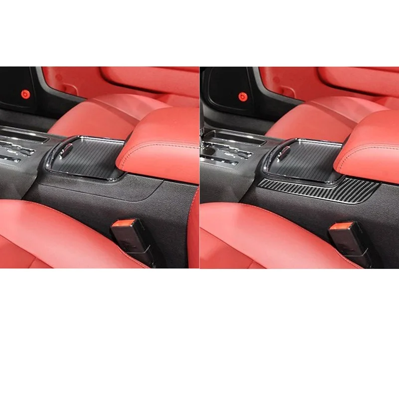 

For Dodge Charger 2011-2014 Carbon Fiber water Cup Holder Armrest Side Cover Interior Auto Accessories
